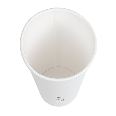 GOBELETS BOISSONS FROIDES ET CHAUDES 1 PAROI 'COMPOSTABLE' 660 ML - 22 oz 300 G/M2 Ø9/6x17 CM BLANC CARTON (1000 UNITÉS)
