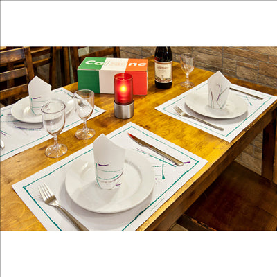 SETS DE TABLE 'VOLARE' 48 G/M2 31x43 CM BLANC CELLULOSE (2000 UNITÉS)