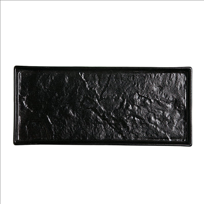 PLATEAUX RECTANGULAIRES 'SLATE' 'AKALA'  30,5x13,5x2 CM NOIR PORCELAINE (3 UNITÉS)