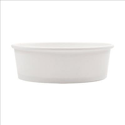 POTS SALADIERS 500 ML - 16,6 oz 300 + 18 PE G/M2 Ø15/12,8x4,5 CM BLANC CARTON (300 UNITÉS)