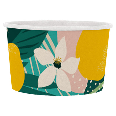 POTS À GLACES 'AMALFI' 300 ML 250 + 18 PE G/M2 Ø10x5,5 CM BLANC CARTON (2000 UNITÉS)