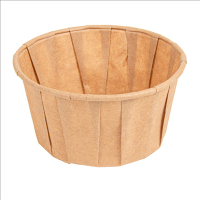 POTS PAPIER PLISSÉ 165 ML (5,5 oz) 80 G/M2 Ø8/6x4,3 CM NATUREL PARCH.INGRAISSABLE (1000 UNITÉS)