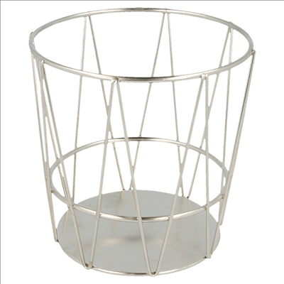 BASKET GRISINES 'ARTINOX'  Ø 11,5x11,5 CM ARGENTE INOX (24 UNITÉS)