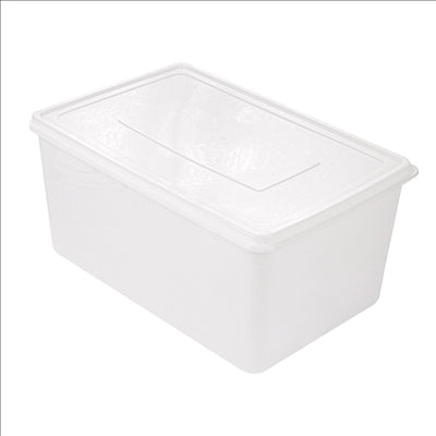 RÉCIPIENT ALIMENTS + COUVERCLE INCORPORÉ 6750 ML 30x20x15 CM BLANC PP (1 UNITÉ)