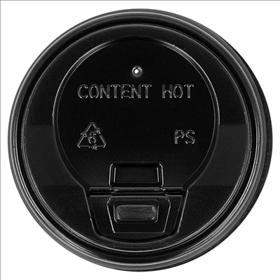 COUVERCLES HAUTS POUR GOBELETS 120 ML  NOIR PS (1000 UNITÉS)