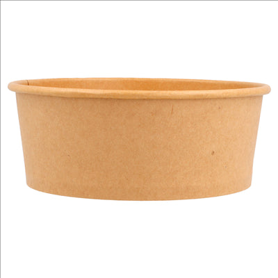 POTS SALADIERS 750 ML - 25 oz 300 + 18 PE G/M2 Ø 15/12,8x6 CM NATUREL KRAFT (300 UNITÉS)