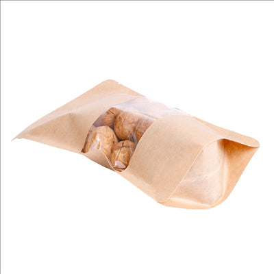 SACS AUTO-FERMETURE 500 GR 45 + 13 PET + 27 CPP G/M2 16+4x27 CM NATUREL KRAFT (500 UNITÉS)