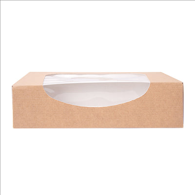 RÉCIPIENTS SUSHI+FÊNETRE 'THEPACK' 220 G/M2 + OPP 17,5x12x4,5 CM MARRON CARTON ONDULÉ NANO-MICRO (400 UNITÉS)