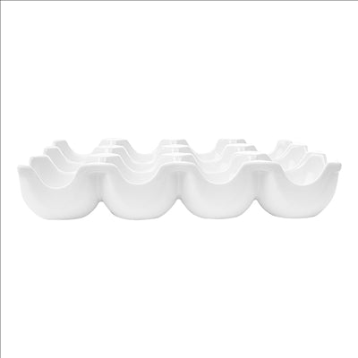 PLATEAUX "12 OEUFS"  19,1x14x3,5 CM BLANC PORCELAINE (6 UNITÉS)