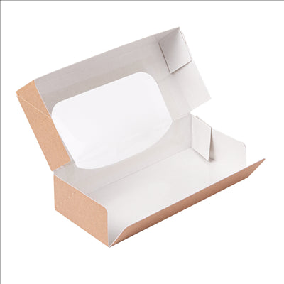 RÉCIPIENTS SUSHI+FÊNETRE 'THEPACK' 220 G/M2 + OPP 19,7x9x4,5 CM MARRON CARTON ONDULÉ NANO-MICRO (400 UNITÉS)