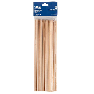 PIQUES BROCHETTES  30 CM NATUREL BOIS (1000 UNITÉS)