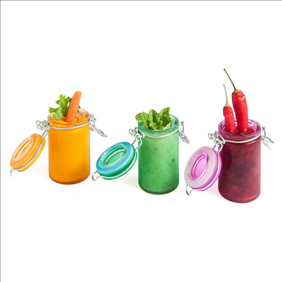 CANISTER POUR MISE EN BOUCHE 70 ML Ø 4,5x8,6 CM ASSORTI VERRE (96 UNITÉS)