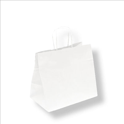 SACS SOS TRAITEUR AVEC ANSES  80 G/M2 26+17x24 CM BLANC CELLULOSE (250 UNITÉS)