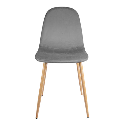 CHAISE 'SUPRA-TEK'  54x45x87 CM GRIS VELOURS (4 UNITÉS)