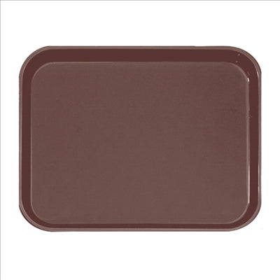 PLATEAU ANTI-DÉRAPANT RECTANGULAIRE  51x38 CM MARRON PP (1 UNITÉ)