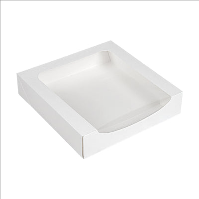 RÉCIPIENTS SUSHI+FÊNETRE 'THEPACK' 230 G/M2 + OPP 23x23x5 CM BLANC CARTON ONDULÉ NANO-MICRO (300 UNITÉS)
