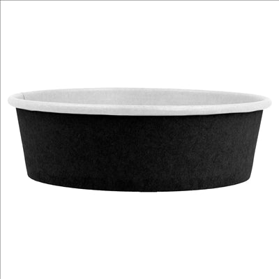 POTS SALADIERS 500 ML - 16,6 oz 300 + 18 PE G/M2 Ø15/12,8x4,5 CM NOIR CARTON (300 UNITÉS)