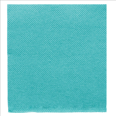 SERVIETTES ECOLABEL 'DOUBLE POINT' 18 G/M2 20x20 CM BLEU TURQUOISE OUATE (2400 UNITÉS)