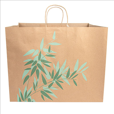 SACS SOS TRAITEUR 'FEEL GREEN' 110 G/M2 43+33x33 CM NATUREL KRAFT (100 UNITÉS)