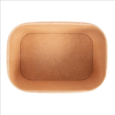 RÉCIPIENTS RECTANGULAIRES 1000 ML 320 + 30 PE G/M2 17,3x12,3x7,5 CM NATUREL KRAFT (300 UNITÉS)