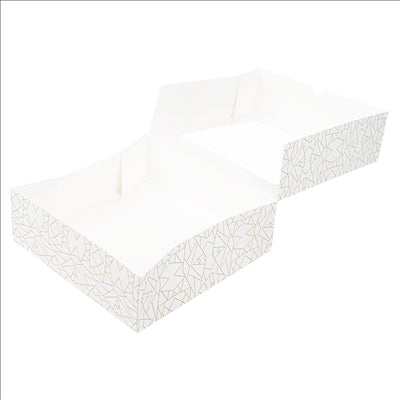 BOÎTES PÂTISSERIES AVEC FENÊTRE 'THEPACK DECO' 250 G/M2 + OPP 23x23x7,5 CM BLANC CARTON ONDULÉ NANO-MICRO (50 UNITÉS)