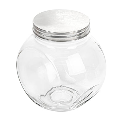 POT POUR STOCKER SPHÉRIQUE 'WAKI GLASS' 3 L 19,5x13,5x19,5 CM TRANSPARENT VERRE (6 UNITÉS)