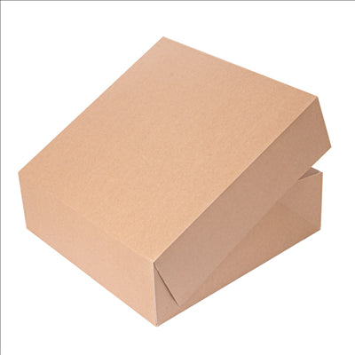 BOÎTES PATISSERIES SANS FENÊTRE 'THEPACK' 240 G/M2 32x32x10 CM NATUREL CARTON ONDULÉ NANO-MICRO (100 UNITÉS)