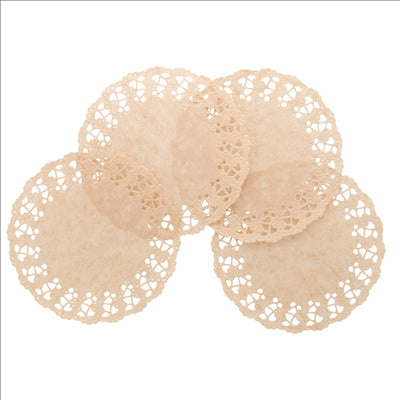 DENTELLES RONDES AJOURÉES  40 G/M2 Ø 19 CM NATUREL KRAFT (250 UNITÉS)