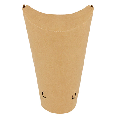 GOBELETS À FRITES AVEC FERMETURE 26 OZ - 780 ML 275 + 25PE G/M2 11x15,7 CM MARRON CARTON (1000 UNITÉS)