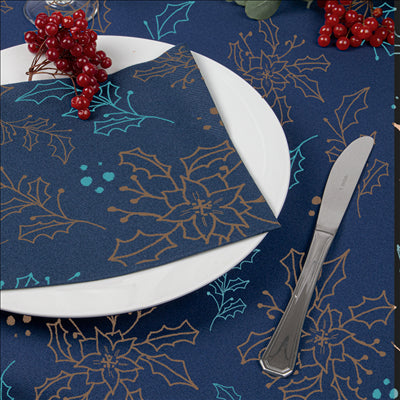 SERVIETTES 'HOLLY' 55 G/M2 40x40 CM BLEU AIRLAID (700 UNITÉS)