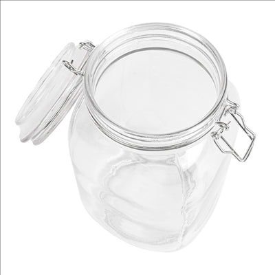 POT STOCKAGE + FERMETURE CLIP 'WAKI GLASS' 1,5 L Ø 10,5x19,5 CM TRANSPARENT VERRE (12 UNITÉS)
