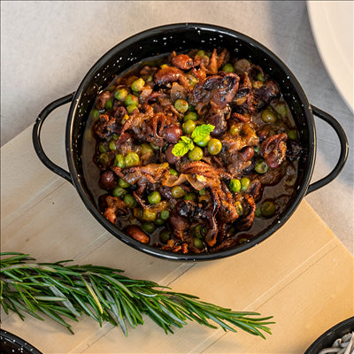 MINI SAUTOIRS ÉMAILLÉE  Ø13x4 CM NOIR ACIER (6 UNITÉS)