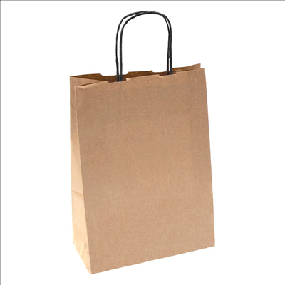 SACS SOS AVEC ANSES NOIRES  80 G/M2 26+14x32 CM NATUREL KRAFT (250 UNITÉS)