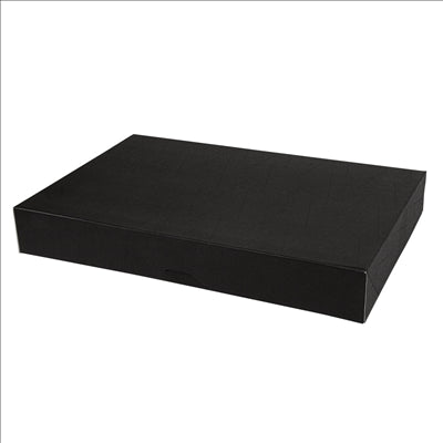 BOÎTES CATERING, PLATE 'THEPACK' 310 G/M2 28x42x6 CM NOIR CARTON ONDULÉ NANO-MICRO (100 UNITÉS)