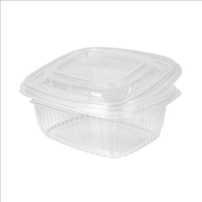 RÉCIPIENT AVEC CHARNIÈRE 500 ML 14,3x12,6x5,5 CM TRANSPARENT PP (300 UNITÉS)