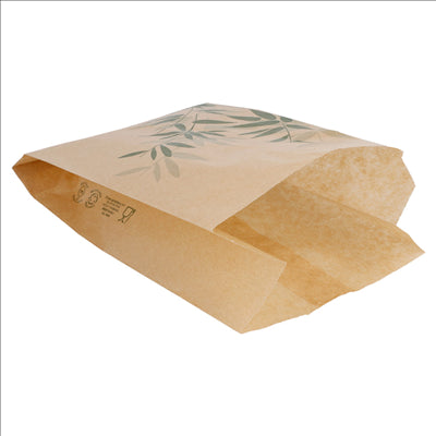 POCHETTES BURGER 'FEEL GREEN' 34 G/M2 12+7x18 CM NATUREL PARCH.INGRAISSABLE (500 UNITÉS)