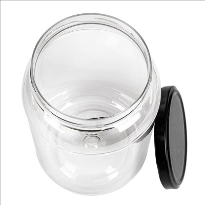 POT AVEC COUVERCLE 1000 ML Ø10,8x17 CM TRANSPARENT PET (51 UNITÉ)