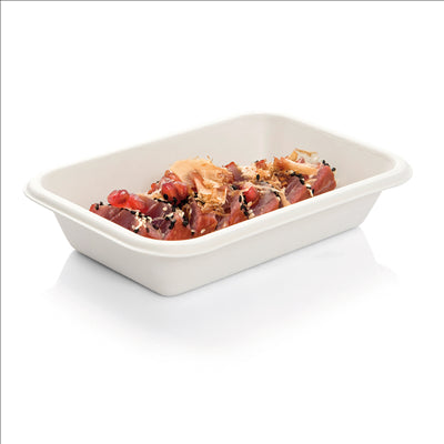 PLATEAUX 'BIONIC' 710 ML 21,5x14x3,7 CM BLANC BAGASSE (600 UNITÉS)