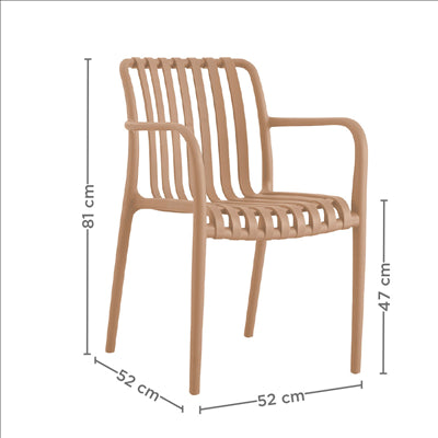 CHAISE EMPILABLE 'SUPRA-TEK'  52x52x81 CM BEIGE PP (4 UNITÉS)