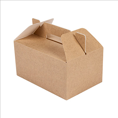 BOÎTES TRANSPORT DE REPAS 'THEPACK' 220 G/M2 18x12x9 CM NATUREL CARTON ONDULÉ NANO-MICRO (100 UNITÉS)