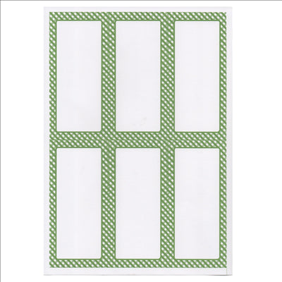 100 U. FEUILLES DIN A4 6 ÉTIQUETTES RECTANGULAIRES  6,2x13,5 CM BLANC PAPIER (1 UNITÉ)