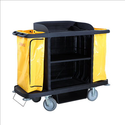 CHARIOT SERVICE DE CHAMBRES, SANS PORTES 'ARROW'  153,6x55,4x125,2 CM NOIR PP (1 UNITÉ)