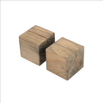 2 U. SUPPORTS CUBIQUES POUR ARDOISES  4,8 CM NATUREL BOIS (8 UNITÉS)