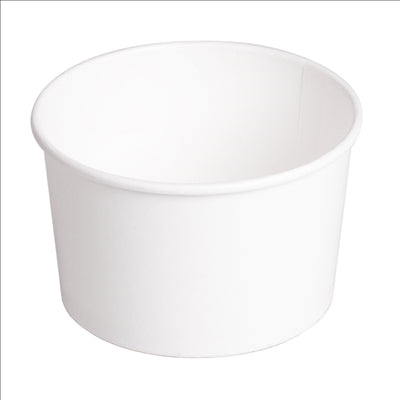 POTS SALADIERS 480 ML 300 + 18 PE G/M2 Ø11,1/9,5x7 CM BLANC CARTON (500 UNITÉS)