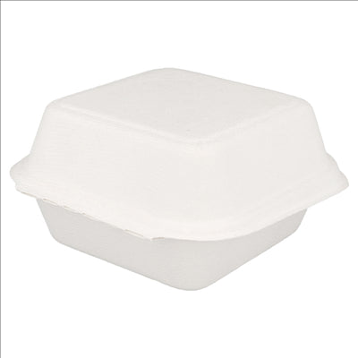 COQUILLES HAMBURGER 'BIONIC' 450 ML 15,2x15x8,4 CM BLANC BAGASSE (600 UNITÉS)