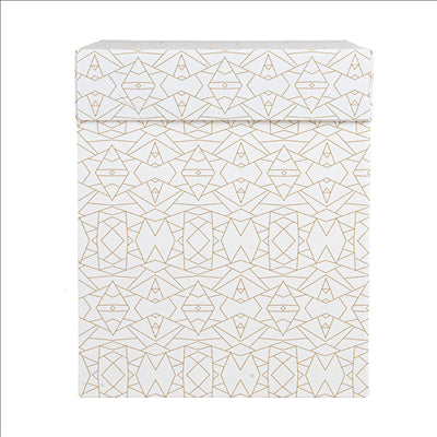 BOÎTES PATISSERIES HAUTES SANS FENÊTRE 'THEPACK DECO' 330 G/M2 25,4x25,4x30,5 CM BLANC CARTON ONDULÉ MICROCANAL (30 UNITÉS)