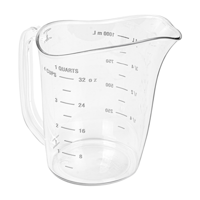 PICHET AVEC MESURES 1 L Ø 11,5x16,5 CM TRANSPARENT POLYCARBONATE (1 UN