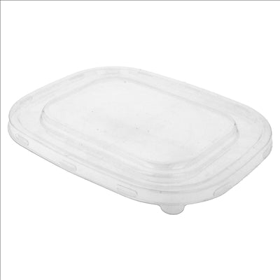 COUVERCLES BAS POUR RÉFÉRENCES 221.44-221.45 'BIONIC'  23,5x18,5x1,1 CM TRANSPARENT PET (300 UNITÉS)