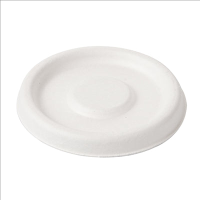 COUVERCLES POUR POTS 150.58 'BIONIC'  Ø 6,2x0,8 CM BLANC BAGASSE (1000 UNITÉS)