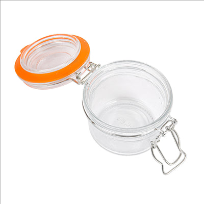 RÉCIPIENT STOCKAGE + FERMETURE CLIP 'WAKI GLASS' 125 ML Ø 8,3x7 CM TRANSPARENT VERRE (48 UNITÉS)